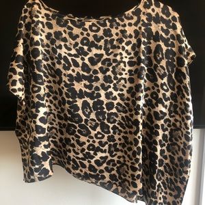 Leopard asymmetrical blouse
